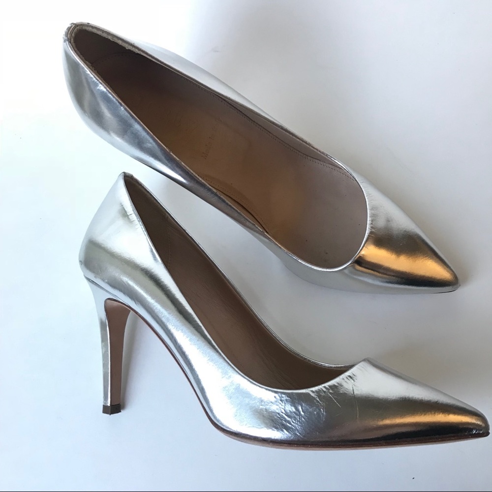 J Crew Everly Mirror Metallic Heel Pumps 8